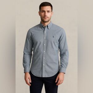 Polo Ralph Lauren Classic Fit Blue Button Down Shirt Medium